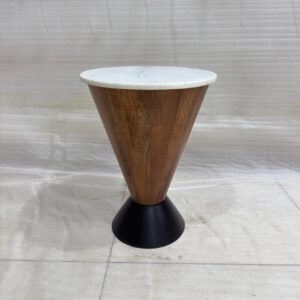Wooden Side Table With Marble Top