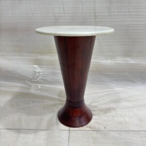 Wooden Side Table With Marble Top