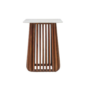 Wooden Side Table With Marble Top