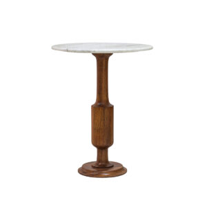Wooden Side Table With Marble Top