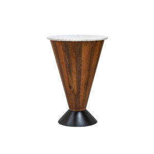 Wooden Side Table With Marble Top